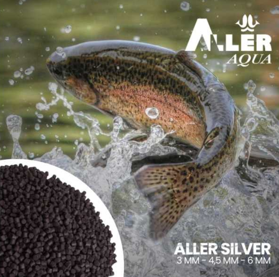 Foreļu barība Aller Silver - 3mm, 4.5mm, 6mm, 8mm - 25kg